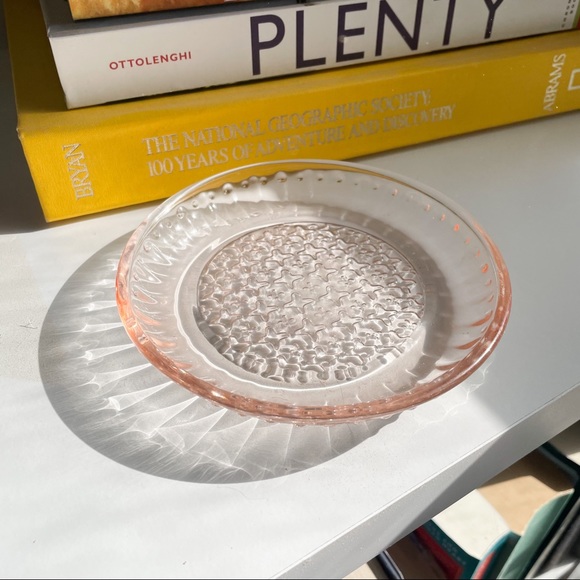 Other - Vintage Pink Cut Glass Dish